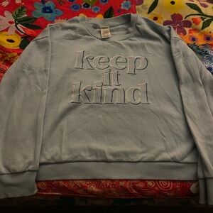 Light Blue 'Keep It Kind' women’s crewneck Sweater XL